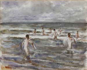 Ragazzi che fanno il bagno da Max Liebermann